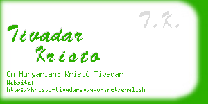 tivadar kristo business card