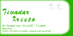 tivadar kristo business card